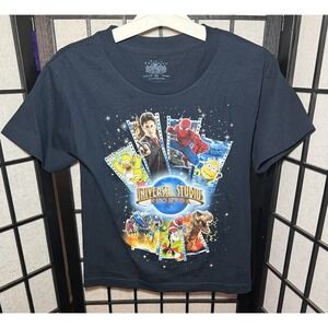 Universal Studios Graphic Navy Short Sleeve T Shirt Character Collage Size XS